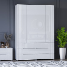 Шафа гардероб Портленд №22 К-823_L-823_R, Білий глянець (160/230/52), МДФ