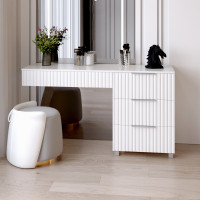Туалетный столик с тумбочкой Саванна Кс-10_K-35, Белый матовый (130/76/42)